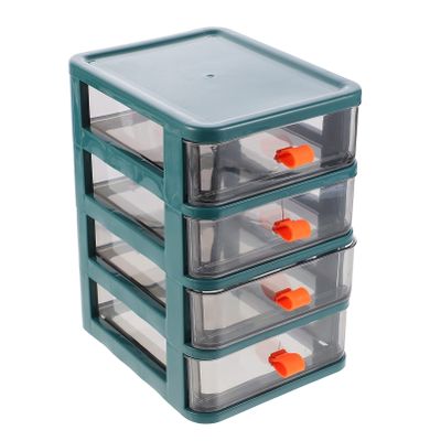 1pc Mini Storage Box Drawer Sundries Holder for Stationery and Jewelry Compact Organizer for Office and Home Use Gem Green