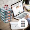 1pc Mini Storage Box Drawer Sundries Holder for Stationery and Jewelry Compact Organizer for Office and Home Use Gem Green view 2