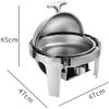 JINCAN Food Warmer Chafing, Chafing Dishes Cafeteria Hotel Insulation Food, Long Insulation Time and Easy to Clean, with Food Tray and Clip, 220V 400W Electric Heating (Color : Gold-b, Size : 6L) view 2
