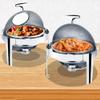 JINCAN Food Warmer Chafing, Chafing Dishes Cafeteria Hotel Insulation Food, Long Insulation Time and Easy to Clean, with Food Tray and Clip, 220V 400W Electric Heating (Color : Gold-b, Size : 6L) view 4