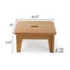 CONSDAN Oak Step Stool for Bed, Wooden Stool for Adults & Seniors - 6.5" High, Non-Slip Mat, No Assembly Needed, Solid Wood, Natural Color view 3