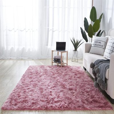 Carpets Tie-Dyeing Plush Soft Carpets for Bedroom Living Room Anti-Slip Floor Mats Kids Room Carpet Rugs Dark Pink 78157 inchs(200400cm)