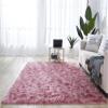 Carpets Tie-Dyeing Plush Soft Carpets for Bedroom Living Room Anti-Slip Floor Mats Kids Room Carpet Rugs Dark Pink 78157 inchs(200400cm) view 1