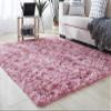 Carpets Tie-Dyeing Plush Soft Carpets for Bedroom Living Room Anti-Slip Floor Mats Kids Room Carpet Rugs Dark Pink 78157 inchs(200400cm) view 3