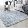 Carpets Tie-Dyeing Plush Soft Carpets for Bedroom Living Room Anti-Slip Floor Mats Kids Room Carpet Rugs Light Grey 31235 inchs(80600cm) view 3