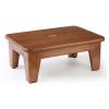 CONSDAN Step Stool for Bed - USA Grown Oak, Wooden Stool for Adults and Seniors, 6.5" High, Non-Slip Mat, No Assembly Needed, Solid Wood, Chocolate Color view 1
