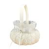 BridalSatin Lace Decor Basket Flower Girl Beige Rose Basket Ring Bearer Basket for Wedding Party Decoration view 1