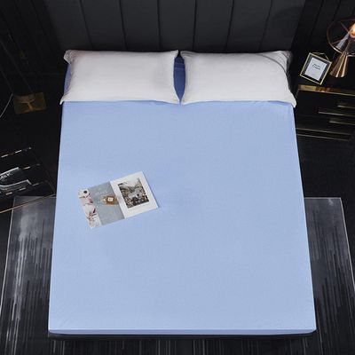 CFYCYHDZHT Bed Sheet Set Kids Pure Color Waterproof Urinary Deep Pocket Fitted Sheets,Hotel Homestay Non Slip Mattress Protector Blue 90cmX200cmX30cm