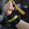 Sweatbands, Sports Wristband Padded Wrist Thumb Brace Weight Lifting Hand Wrap Support Gym Exercise Bar Bracelet, 1 Pair view 4