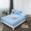 CFYCYHDZHT Bedding Fitted Sheets Thickened Solid Color Brushed Fitted Sheets, Hotel Homestay Single Double King Size Mattress Protector Sky Blue 180220cm+25cm view 1