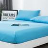 CFYCYHDZHT Bedding Fitted Sheets Thickened Solid Color Brushed Fitted Sheets, Hotel Homestay Single Double King Size Mattress Protector Sky Blue 180220cm+25cm view 2
