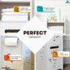 DECOMIL Giraffe Bathroom Storage Cabinet for Kids  Corner Organizer with 3 Shelves & 2 Compartments  Modern PVC Foam Board Furniture for Bathroom, Nursery & Playroom (Small) view 3