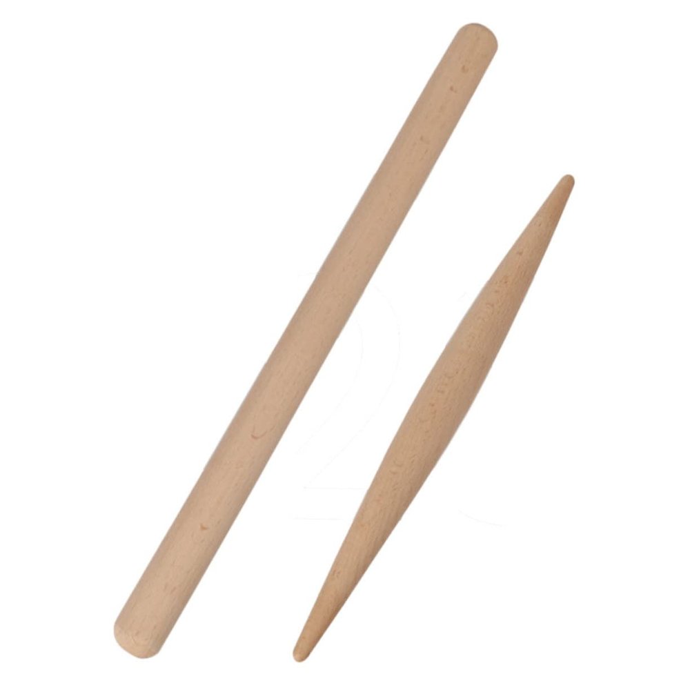 Cabilock 2Pcs Beech Wood Rolling Pin Wood Dough Roller Rolling Pin Wooden Pastry Pizza Dough Roller for Baking Pizza Pasta Cookies Dumpling