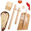 Cabilock 2Pcs Beech Wood Rolling Pin Wood Dough Roller Rolling Pin Wooden Pastry Pizza Dough Roller for Baking Pizza Pasta Cookies Dumpling view 2