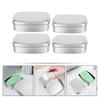 4pcs Soap Box Metal Rectangular Tin Metal Storage Tin Jars Square Metal Soap Keeper DIY Candle Tin Self Draining Soap Container Box with Cover Aluminum Bride view 4