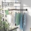 CHENGNAN Wall Mounted Folding Clothes Drying Rack Retractable Collapsible with Towel Bar Strong Load-Bearing Easy to Install view 3