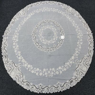 70" Round Embroidery Organza Napkins White Wedding Bridal Party Tablecloth