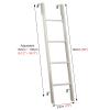 HWLL Bunk Bed Ladder, RV Car Boat Loft Step Ladder, Metal Adjustable Twin Bed Bunk Ladder for Home/Dorm/Appartments, Load 150 kg / 330 lbs, White, 140cm/55 inch view 3