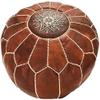 ARTOUARZAZATE Premium Moroccan Leather Ottoman Pouf Cover, Ottoman Footstool Hassock 100% Real Natural Leather pouffe, Home Gifts, Wedding Gifts, Foot Stool (Dark Brown) view 1