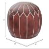 ARTOUARZAZATE Premium Moroccan Leather Ottoman Pouf Cover, Ottoman Footstool Hassock 100% Real Natural Leather pouffe, Home Gifts, Wedding Gifts, Foot Stool (Dark Brown) view 3