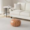 ARTOUARZAZATE Premium Moroccan Leather Ottoman Pouf Cover, Ottoman Footstool Hassock 100% Real Natural Leather pouffe, Home Gifts, Wedding Gifts, Foot Stool (Brown) view 2