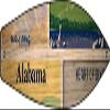 Alabama License Plate Design Novelty Metal Surfboard Sign SB-430 view 1