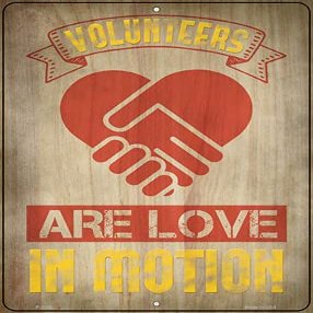 SMART BLONDE Volunteers are Love Novelty Metal Parking Sign P-3249