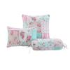 3-Piece Dcor Throw Pillows Set, Square Rectangle Bolster, Spring Blossom Floral Pink Garden view 1