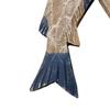 Set of 2 Hanging Nautical Wooden Fish Wall Sculpture 10''H Hand Carved Nautical Decorated Mediterranean Style Rustic Wood Fishing Beach Themed Wall Decor view 3