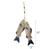 Set of 2 Hanging Nautical Wooden Fish Wall Sculpture 10''H Hand Carved Nautical Decorated Mediterranean Style Rustic Wood Fishing Beach Themed Wall Decor view 4