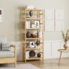 Bamjoy Bamboo Shelf, 6 Tier Bookcase Storage Shelves, Tall Book Rack Shelving Unit, Multipurpose Storage Display Shelf Adjustable Storage Rack for Bathroom Home Office Living Room Kitchen, Natural view 2