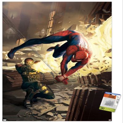 Trends International Marvel Comics Shocker - Amazing Spider-Man #5 Wall Poster, 22.37" x 34.00", Premium Poster & Push Pin Bundle