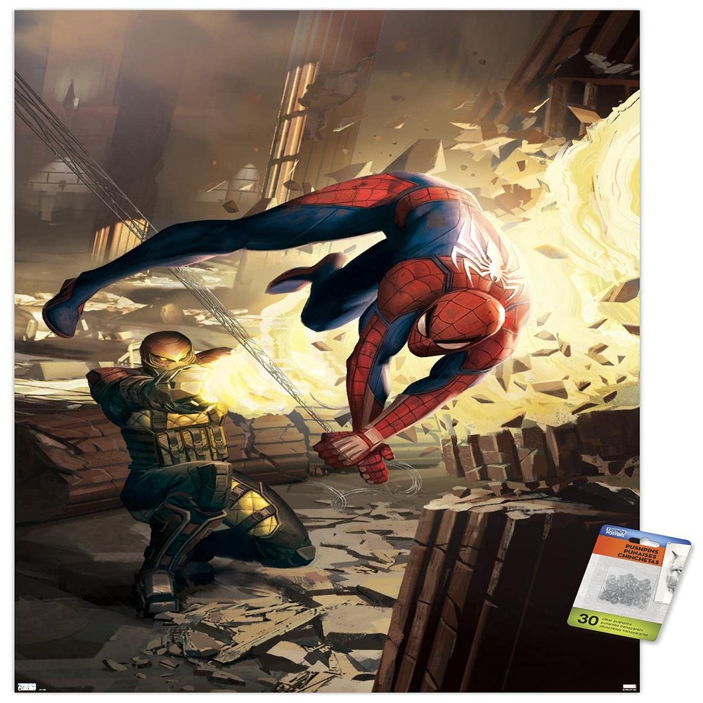 Trends International Marvel Comics Shocker - Amazing Spider-Man #5 Wall Poster, 22.37" x 34.00", Premium Poster & Push Pin Bundle