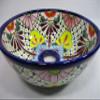 10" ROUND TALAVERA SINK, vessel mexican bathroom sink handmade folk art ceramic view 4