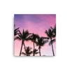 16x16 Maui Palm Trees Sunset Canvas Wall Art: Hawaii Tropical Home Decor Artwork, Hawaiian Sunrise Photo Print for Office Living Room or Bedroom, Pink and Purple Fine Art Photography view 1