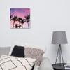 16x16 Maui Palm Trees Sunset Canvas Wall Art: Hawaii Tropical Home Decor Artwork, Hawaiian Sunrise Photo Print for Office Living Room or Bedroom, Pink and Purple Fine Art Photography view 2