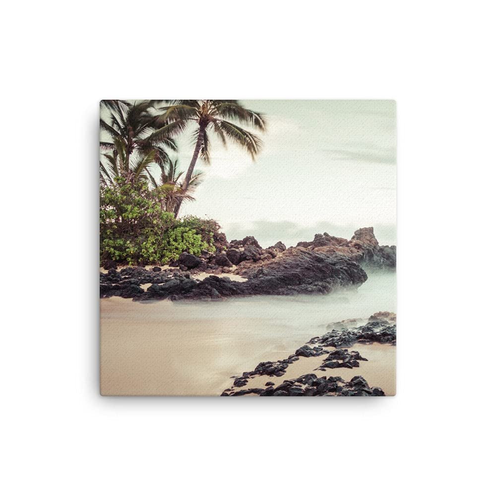 12x12 Maui Canvas Wall Art Print, Hawaii Makena Paako Cove Beach, Secret Wedding Beach Room Decor, Hawaiian Coastal Photo of Kihei for Office Living Room or Bedroom, Fine Art Photography
