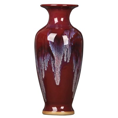 Elegant Artificial Flower Vase Ceramic Flower Vases Porcelain Flower Vase Decorative Dried Flowers Vase Creative Ornaments for Home Decor Wedding Living Room Office Restaurant-A H34xl15cm