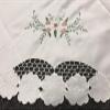72x72 Round Embroidered Handmade Rose Bud Embroidery Tablecloth view 4