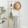 3-Tier Macrame Wood Decorative Hanging Wall Towel Blanket Shelf, Bathroom Storage Toilet Paper Display Rack, Farmhouse Towel Holder for Kitchen, Bathroom, Bedroom, Entryway (Beige) view 1