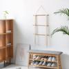 3-Tier Macrame Wood Decorative Hanging Wall Towel Blanket Shelf, Bathroom Storage Toilet Paper Display Rack, Farmhouse Towel Holder for Kitchen, Bathroom, Bedroom, Entryway (Beige) view 3