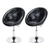 WATERJOY Swivel Vanity Chair with Back, Modern Height Adjustable Makeup Chair with Chrome Frame for Lounge Pub Bar view 1