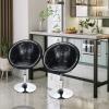 WATERJOY Swivel Vanity Chair with Back, Modern Height Adjustable Makeup Chair with Chrome Frame for Lounge Pub Bar view 2