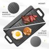 1-Piece 13 Inch Cast Iron Griddle Plate | Reversible Pre-Seasoned Cast Iron Grill Pan for Gas Stovetop | Pre-Coated With Oil | Double Sided Used on Open Fire & in Oven view 4