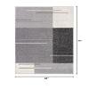 HomeRoots Grey 100% Twisted Polyester 4 x 6 Gray Modern Geometric Area Rug view 3