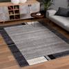 HomeRoots Grey 100% Twisted Polyester 8 x 11 Gray Modern Bordered Area Rug view 2