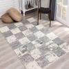 HomeRoots 100% Twisted Polyester 4 x 6 White and Gray Checkered Area Rug view 2