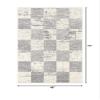 HomeRoots 100% Twisted Polyester 4 x 6 White and Gray Checkered Area Rug view 3