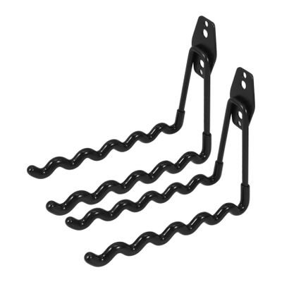 2pcs Garage Hook Iron Wavy Hook Iron Heavy Duty Hook Garden Hook Non-slip Hook Storage Wavy Hook Non-slip Storage Hook Metal Shelf Hook Garage Wavy Hook Basement Iron Hook