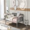 Wooden Daybed with Three Rails, Full Size Daybed with Side Table, Wood Slat Support, No Box Spring Needed, Easy Assembly, Sofa Bed for Bedroom/Guest Room/Living Room (Gray) view 3